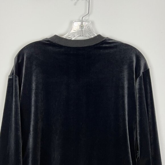 Athleta Womens Retroplush Velvet Crewneck Sweatshirt Black Snap Side size XXS - Picture 10 of 16